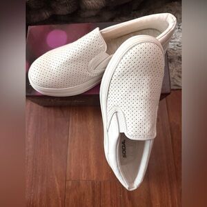 Soda White Perforated Slip-On Shoes